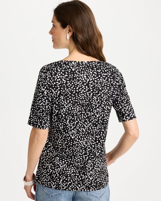 Printed Pima Elbow Sleeve Tee - image 3